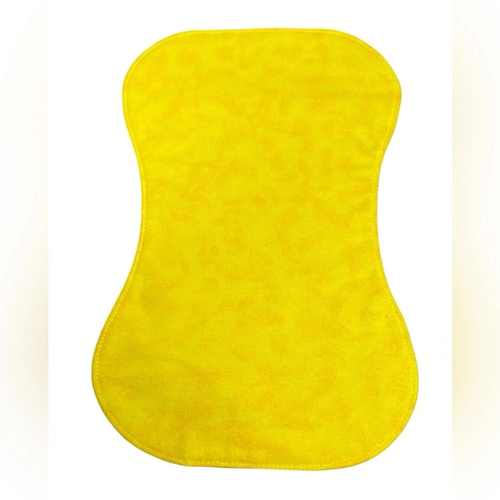 Hand Crafted Baby Burp Cloth Flannel Contoured Padded Fabric Quilted Reversible